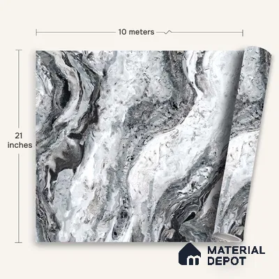 WK100-08 | 10 Meter x 21 Inches Marble Look Wallpaper - 57.41 Sq. Ft. | Minimum 10% wastage during installation