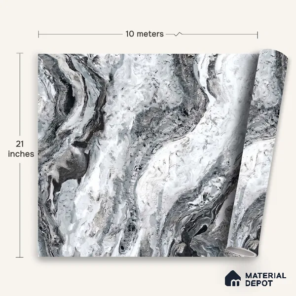 WK100-08 | 10 Meter x 21 Inches Marble Look Wallpaper - 57.41 Sq. Ft. | Minimum 10% wastage during installation