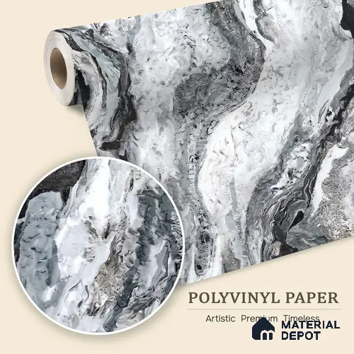 WK100-08 | 10 Meter x 21 Inches Marble Look Wallpaper - 57.41 Sq. Ft. | Minimum 10% wastage during installation
