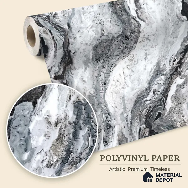 WK100-08 | 10 Meter x 21 Inches Marble Look Wallpaper - 57.41 Sq. Ft. | Minimum 10% wastage during installation