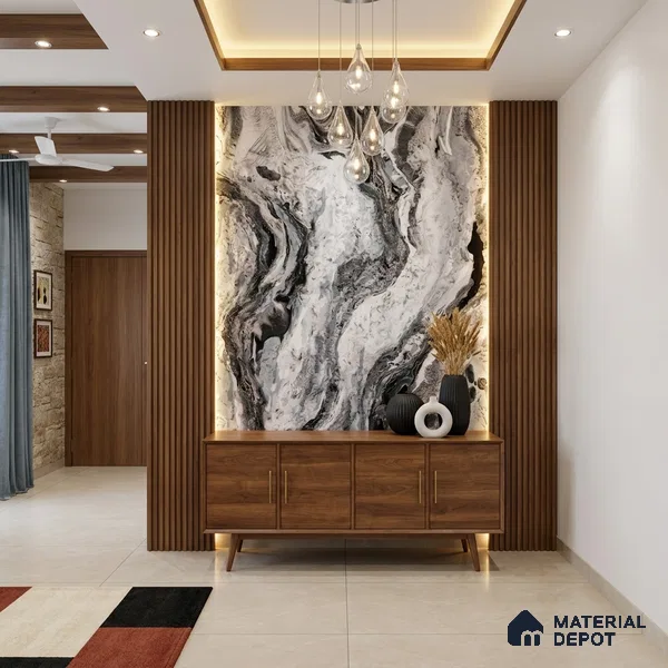 WK100-08 | 10 Meter x 21 Inches Marble Look Wallpaper - 57.41 Sq. Ft. | Minimum 10% wastage during installation