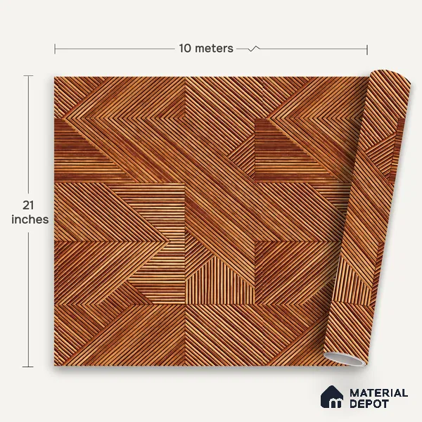 WK100-12 | 10 Meter x 21 Inches Patterned Look Wallpaper - 57.41 Sq. Ft. | Minimum 15% wastage during installation
