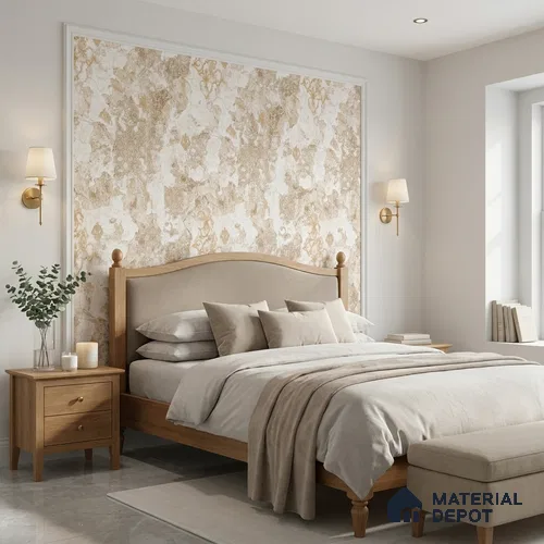 WK100-18 | Cream Patch Marble Patterned Wallpaper - 10 Meter x 21 Inches, 57.41 Sq. Ft. (Min. 15% Wastage)