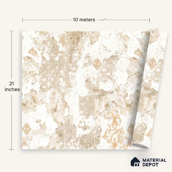WK100-18 | 10 Meter x 21 Inches Patterned Look Wallpaper - 57.41 Sq. Ft. | Minimum 15% wastage during installation