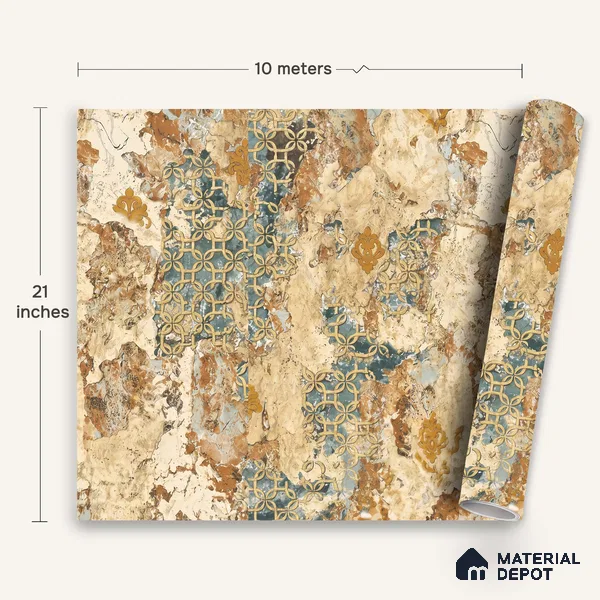 WK100-13 | 10 Meter x 21 Inches Patterned Look Wallpaper - 57.41 Sq. Ft. | Minimum 15% wastage during installation