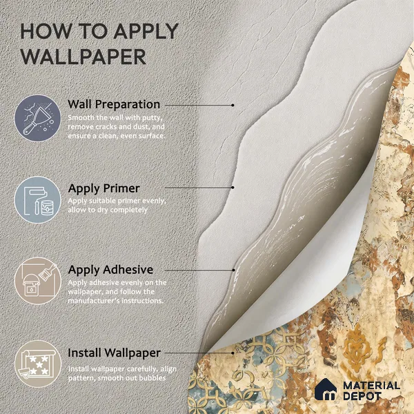 WK100-13 | 10 Meter x 21 Inches Patterned Look Wallpaper - 57.41 Sq. Ft. | Minimum 15% wastage during installation