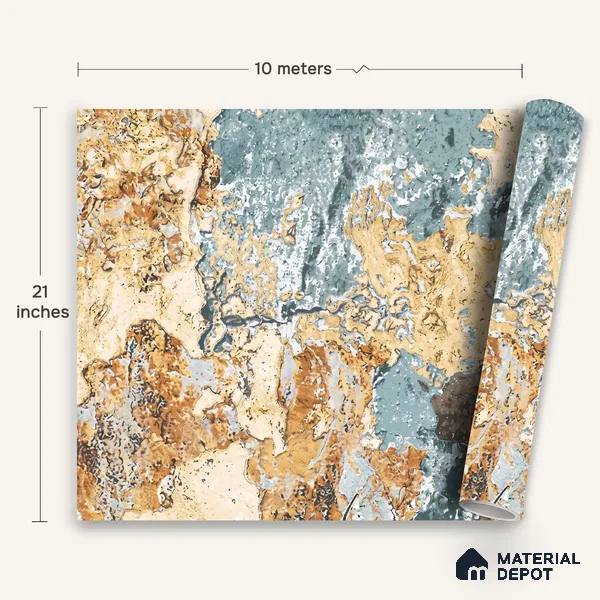 WK100-14 | 10 Meter x 21 Inches Patterned Look Wallpaper - 57.41 Sq. Ft. | Minimum 15% wastage during installation