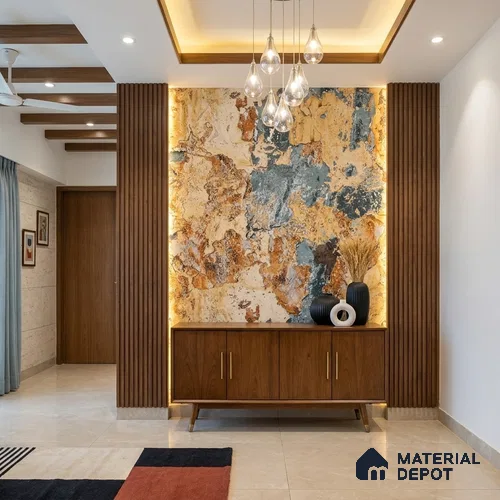WK100-14 | 10 Meter x 21 Inches Patterned Look Wallpaper - 57.41 Sq. Ft. | Minimum 15% wastage during installation