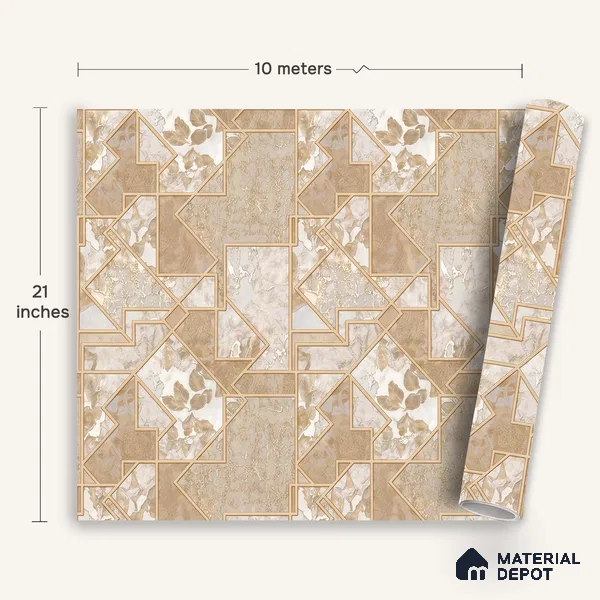 WK100-32 | 10 Meter x 21 Inches Patterned Look Wallpaper - 57.41 Sq. Ft. | Minimum 15% wastage during installation