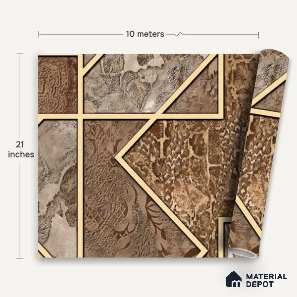 WK100-33 | 10 Meter x 21 Inches Patterned Look Wallpaper - 57.41 Sq. Ft. | Minimum 15% wastage during installation