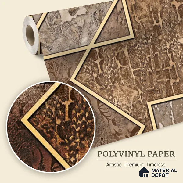 WK100-33 | 10 Meter x 21 Inches Patterned Look Wallpaper - 57.41 Sq. Ft. | Minimum 15% wastage during installation