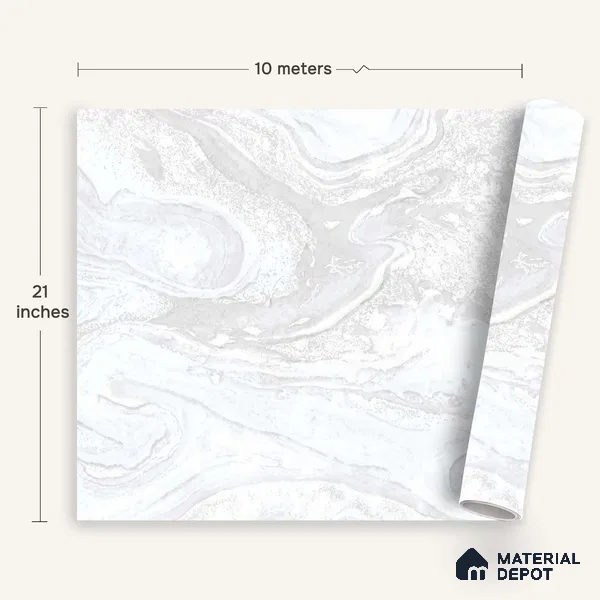 WK100-35 | 10 Meter x 21 Inches Marble Look Wallpaper - 57.41 Sq. Ft. | Minimum 10% wastage during installation