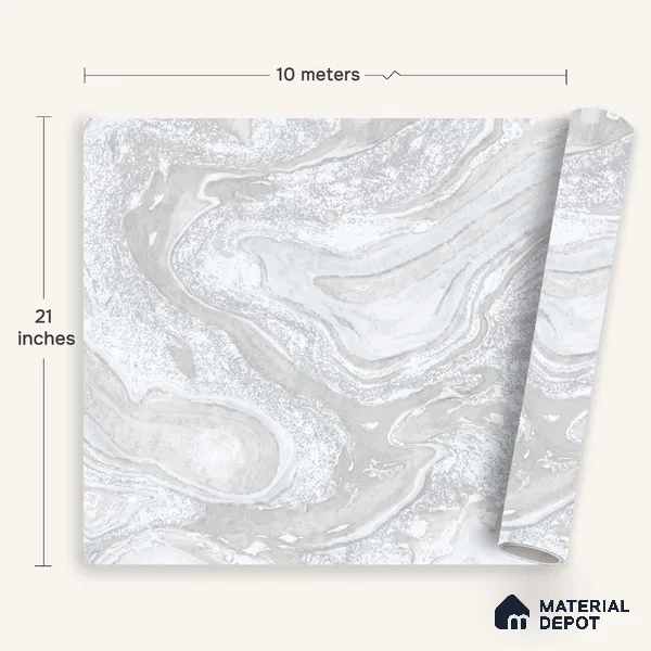 WK100-37 | 10 Meter x 21 Inches Marble Look Wallpaper - 57.41 Sq. Ft. | Minimum 10% wastage during installation