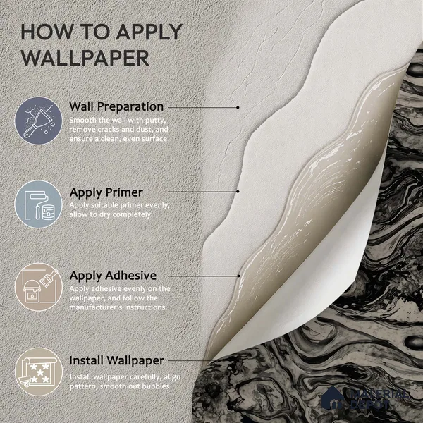 WK100-34 | 10 Meter x 21 Inches Marble Look Wallpaper - 57.41 Sq. Ft. | Minimum 10% wastage during installation
