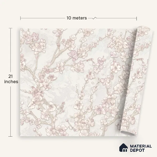 WK100-43 | 10 Meter x 21 Inches Florals Look Wallpaper - 57.41 Sq. Ft. | Minimum 15% wastage during installation
