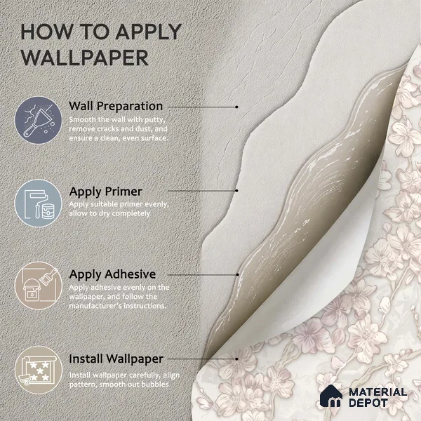 WK100-43 | 10 Meter x 21 Inches Florals Look Wallpaper - 57.41 Sq. Ft. | Minimum 15% wastage during installation