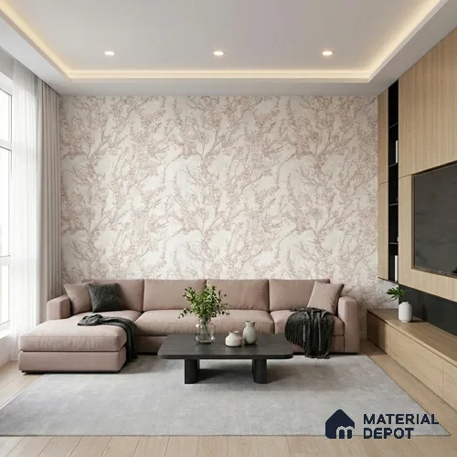 WK100-43 | 10 Meter x 21 Inches Florals Look Wallpaper - 57.41 Sq. Ft. | Minimum 15% wastage during installation