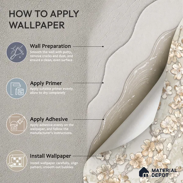 WK100-44 | 10 Meter x 21 Inches Florals Look Wallpaper - 57.41 Sq. Ft. | Minimum 15% wastage during installation