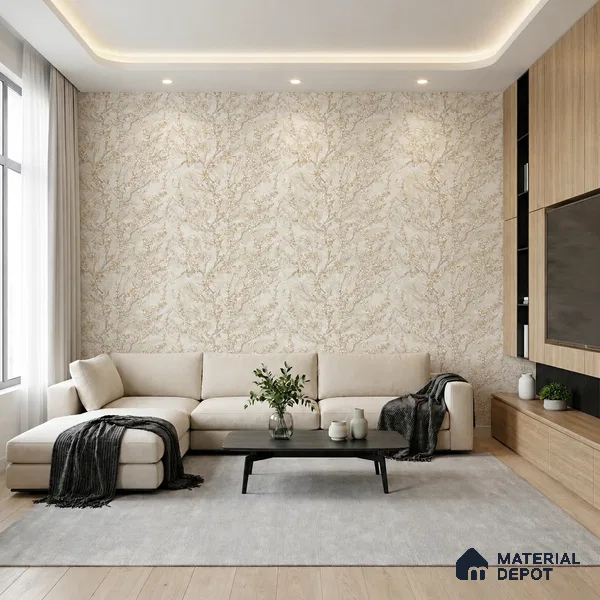 WK100-44 | 10 Meter x 21 Inches Florals Look Wallpaper - 57.41 Sq. Ft. | Minimum 15% wastage during installation