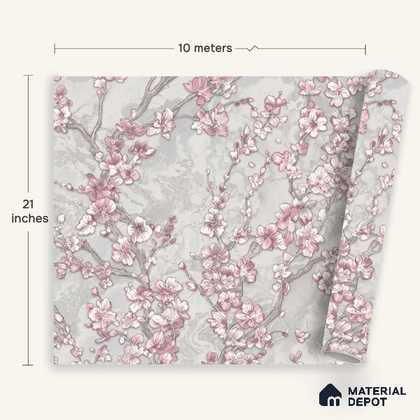 WK100-45 | 10 Meter x 21 Inches Florals Look Wallpaper - 57.41 Sq. Ft. | Minimum 15% wastage during installation