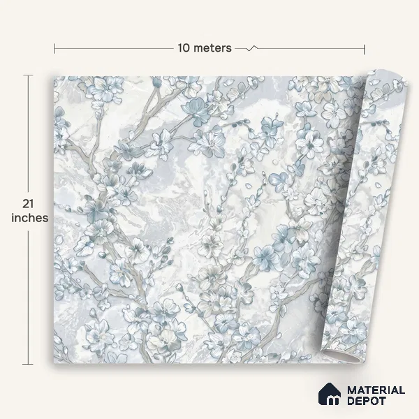 WK100-46 | 10 Meter x 21 Inches Florals Look Wallpaper - 57.41 Sq. Ft. | Minimum 15% wastage during installation