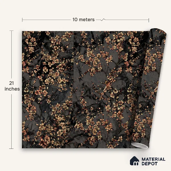 WK100-42 | 10 Meter x 21 Inches Florals Look Wallpaper - 57.41 Sq. Ft. | Minimum 15% wastage during installation