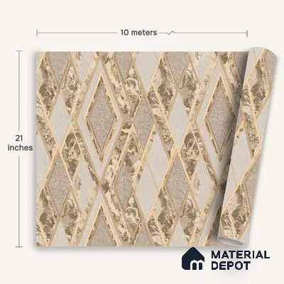 WK100-49 | 10 Meter x 21 Inches Geometric Look Wallpaper - 57.41 Sq. Ft. | Minimum 15% wastage during installation