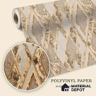 WK100-49 | 10 Meter x 21 Inches Geometric Look Wallpaper - 57.41 Sq. Ft. | Minimum 15% wastage during installation