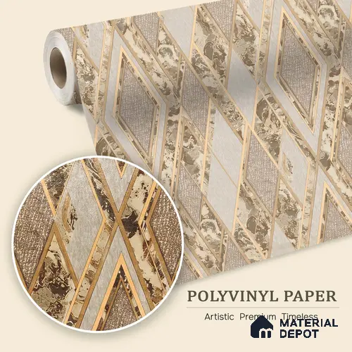 WK100-49 | 10 Meter x 21 Inches Geometric Look Wallpaper - 57.41 Sq. Ft. | Minimum 15% wastage during installation