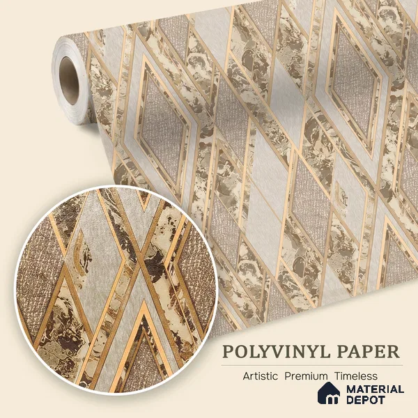 WK100-49 | 10 Meter x 21 Inches Geometric Look Wallpaper - 57.41 Sq. Ft. | Minimum 15% wastage during installation