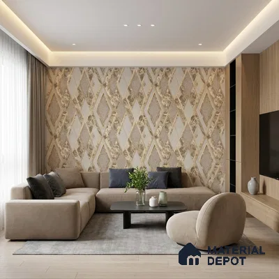 WK100-49 | 10 Meter x 21 Inches Geometric Look Wallpaper - 57.41 Sq. Ft. | Minimum 15% wastage during installation
