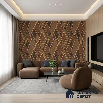 WK100-50 | 10 Meter x 21 Inches Geometric Look Wallpaper - 57.41 Sq. Ft. | Minimum 15% wastage during installation