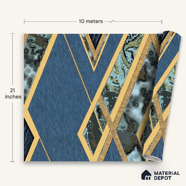 WK100-47 | 10 Meter x 21 Inches Geometric Look Wallpaper - 57.41 Sq. Ft. | Minimum 15% wastage during installation