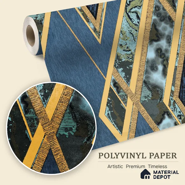 WK100-47 | 10 Meter x 21 Inches Geometric Look Wallpaper - 57.41 Sq. Ft. | Minimum 15% wastage during installation