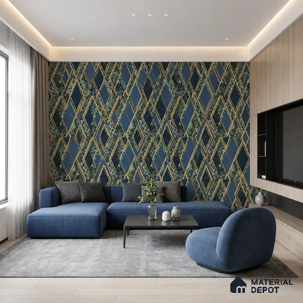 WK100-47 | 10 Meter x 21 Inches Geometric Look Wallpaper - 57.41 Sq. Ft. | Minimum 15% wastage during installation