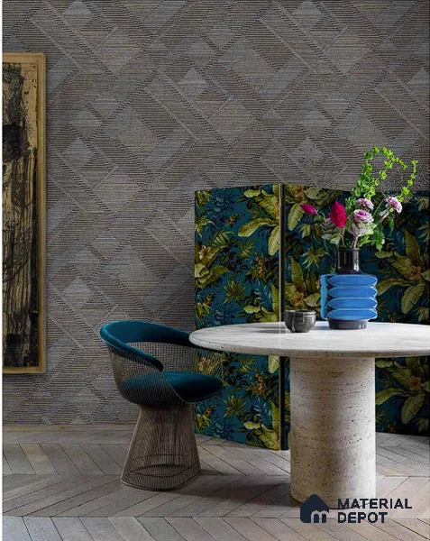 A55401 | Grey & Brown Diamond Weave Patterned Wallpaper - 10 Meter x 21 Inches, 57.41 Sq. Ft. (Min. 15% Wastage)