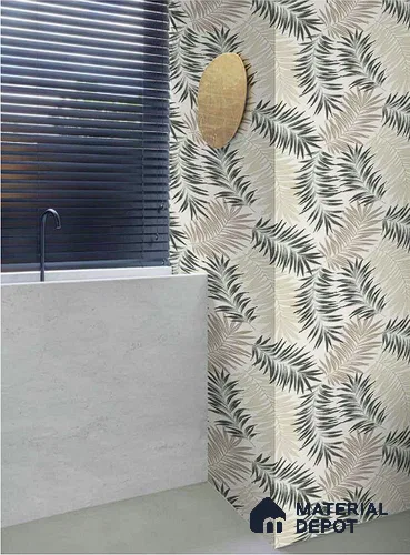 A56201 | Charcoal Taupe Palm Fronds Floral Wallpaper - 10 Meter x 21 Inches, 57.41 Sq. Ft. (Min. 15% Wastage)