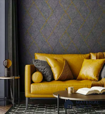N13-4 | Olive Gold Diamond Trellis Geometric Wallpaper - 10 Meter x 21 Inches, 57.41 Sq. Ft. (Min. 15% Wastage)