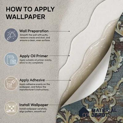 88006 | 5 Meter x 42 Inches Damask Look Wallpaper - 57.41 Sq. Ft. | Minimum 15% wastage during installation
