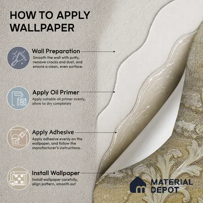 88002 | 5 Meter x 42 Inches Damask Look Wallpaper - 57.41 Sq. Ft. | Minimum 15% wastage during installation