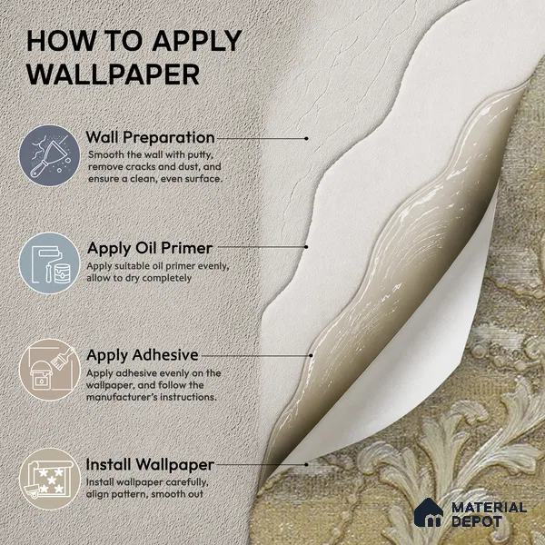 88002 | 5 Meter x 42 Inches Damask Look Wallpaper - 57.41 Sq. Ft. | Minimum 15% wastage during installation