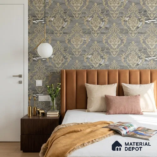 88003 | 5 Meter x 42 Inches Damask Look Wallpaper - 57.41 Sq. Ft. | Minimum 15% wastage during installation