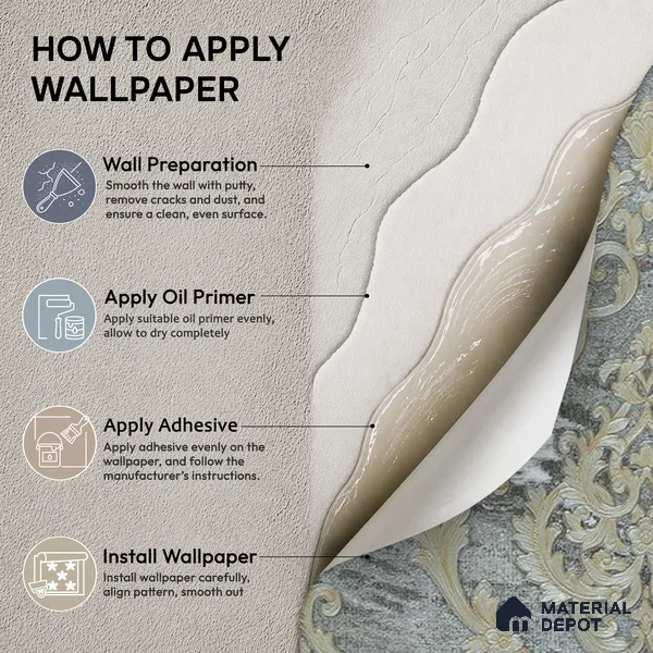 88003 | 5 Meter x 42 Inches Damask Look Wallpaper - 57.41 Sq. Ft. | Minimum 15% wastage during installation