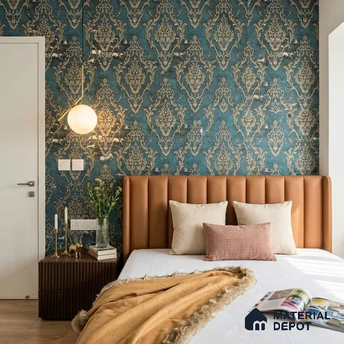 88001 | 5 Meter x 42 Inches Damask Look Wallpaper - 57.41 Sq. Ft. | Minimum 15% wastage during installation
