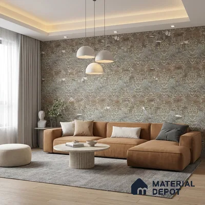 88004 | 5 Meter x 42 Inches Damask Look Wallpaper - 57.41 Sq. Ft. | Minimum 15% wastage during installation