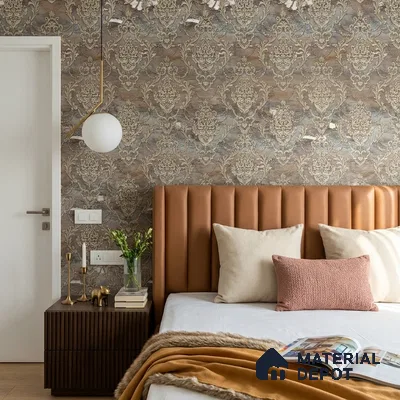 88004 | 5 Meter x 42 Inches Damask Look Wallpaper - 57.41 Sq. Ft. | Minimum 15% wastage during installation