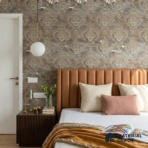 88004 | 5 Meter x 42 Inches Damask Look Wallpaper - 57.41 Sq. Ft. | Minimum 15% wastage during installation