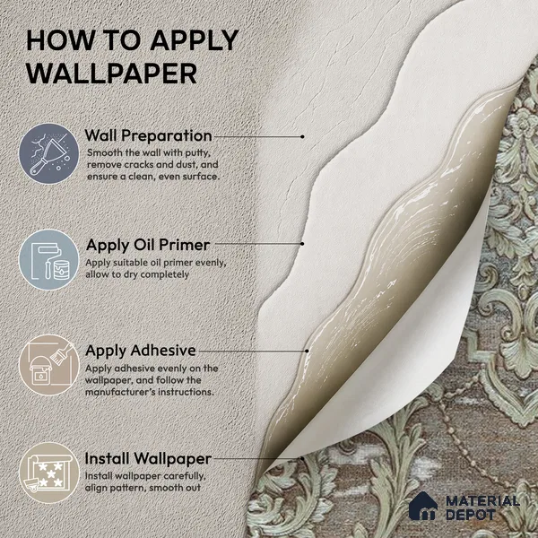 88004 | 5 Meter x 42 Inches Damask Look Wallpaper - 57.41 Sq. Ft. | Minimum 15% wastage during installation