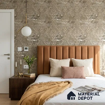88005 | 5 Meter x 42 Inches Damask Look Wallpaper - 57.41 Sq. Ft. | Minimum 15% wastage during installation