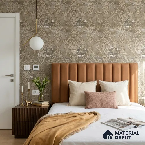 88005 | 5 Meter x 42 Inches Damask Look Wallpaper - 57.41 Sq. Ft. | Minimum 15% wastage during installation